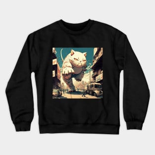 Mad Catzilla in the city Crewneck Sweatshirt